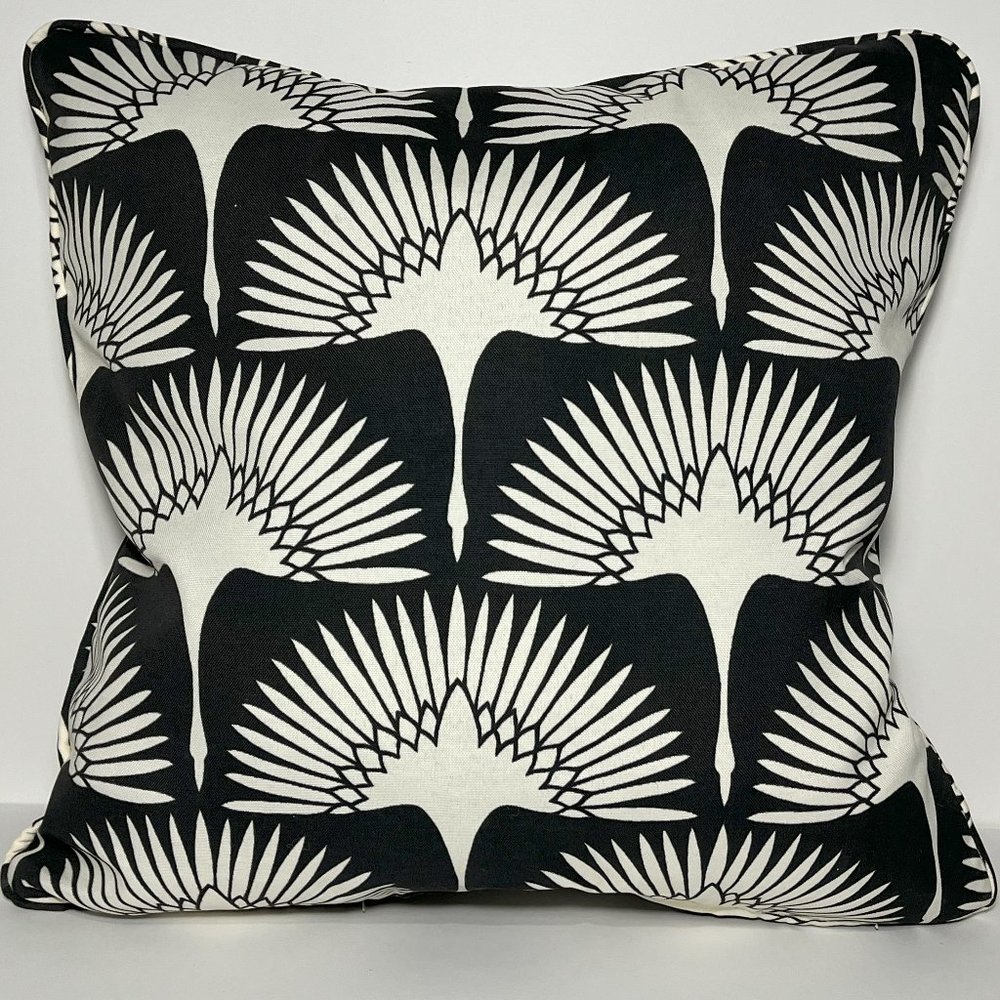 Custom made Pillow covers 20x20 set of 2; Black & White Custom upholstery fabric